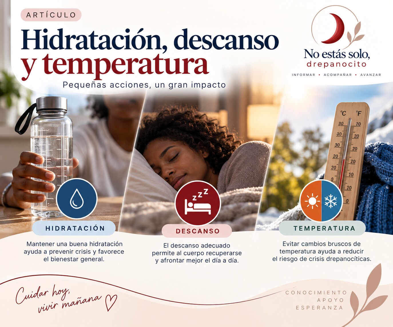 Hidratación, descanso y temperatura como cuidados cotidianos en la anemia falciforme