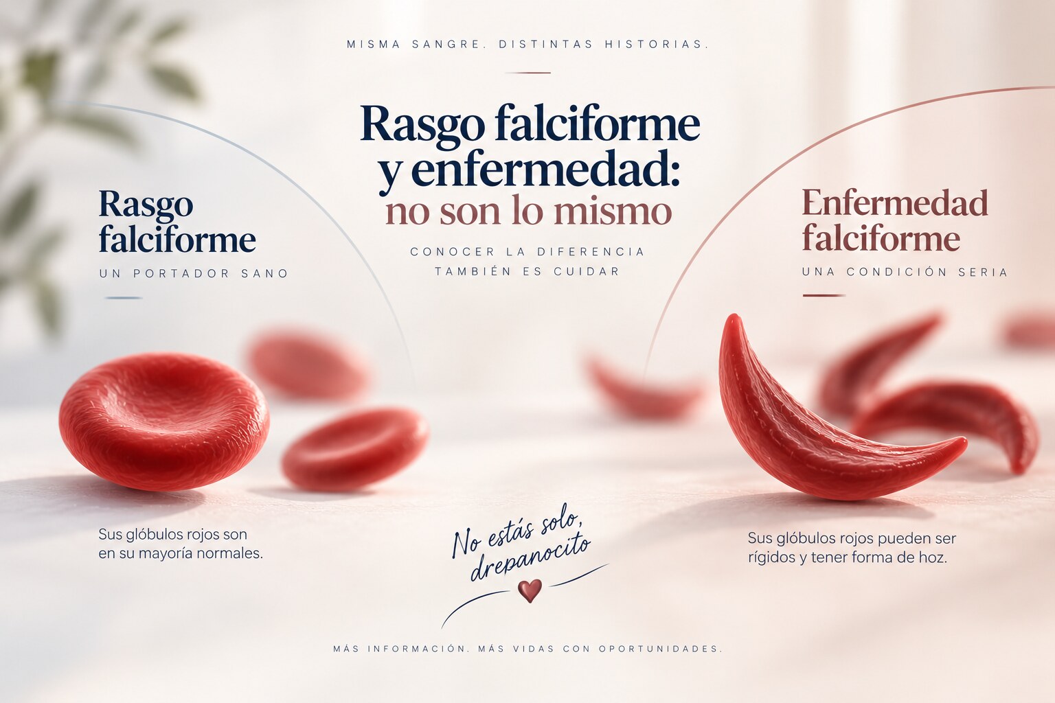 Diferencias visuales entre el rasgo falciforme y la enfermedad falciforme